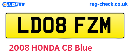 LD08FZM are the vehicle registration plates.