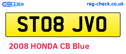 ST08JVO are the vehicle registration plates.