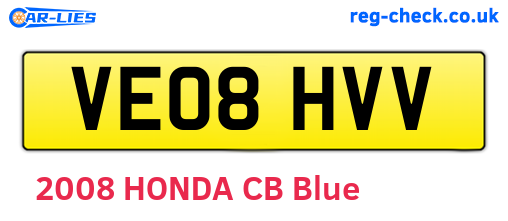 VE08HVV are the vehicle registration plates.