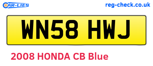 WN58HWJ are the vehicle registration plates.
