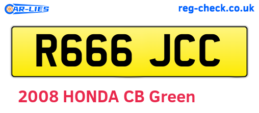 R666JCC are the vehicle registration plates.