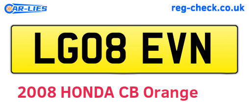 LG08EVN are the vehicle registration plates.