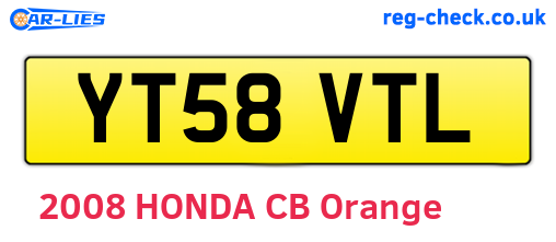 YT58VTL are the vehicle registration plates.