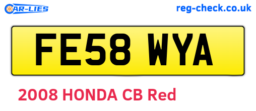 FE58WYA are the vehicle registration plates.