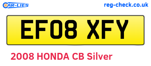 EF08XFY are the vehicle registration plates.