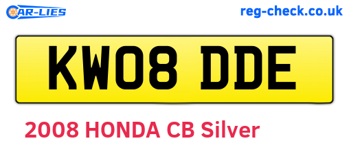 KW08DDE are the vehicle registration plates.