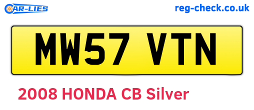 MW57VTN are the vehicle registration plates.