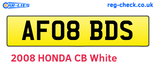 AF08BDS are the vehicle registration plates.