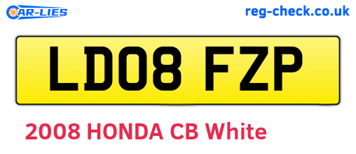 LD08FZP are the vehicle registration plates.