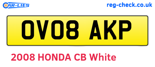 OV08AKP are the vehicle registration plates.