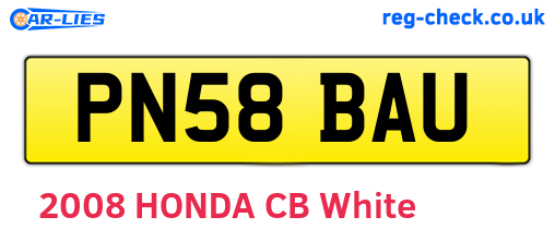 PN58BAU are the vehicle registration plates.