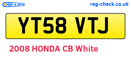 YT58VTJ are the vehicle registration plates.