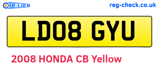 LD08GYU are the vehicle registration plates.