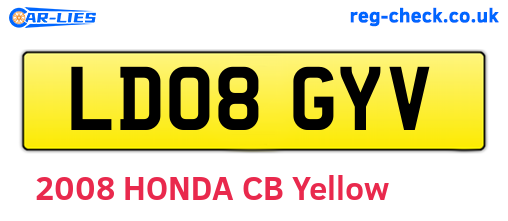 LD08GYV are the vehicle registration plates.