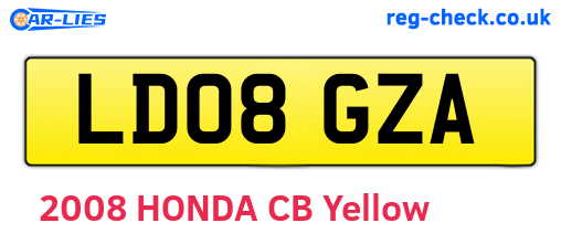 LD08GZA are the vehicle registration plates.
