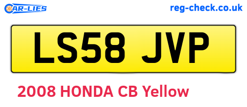 LS58JVP are the vehicle registration plates.
