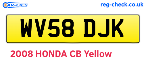 WV58DJK are the vehicle registration plates.
