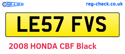 LE57FVS are the vehicle registration plates.