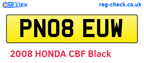PN08EUW are the vehicle registration plates.