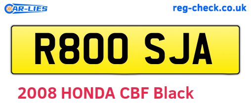 R800SJA are the vehicle registration plates.
