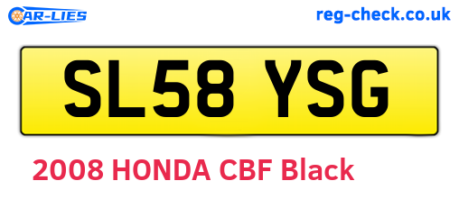 SL58YSG are the vehicle registration plates.