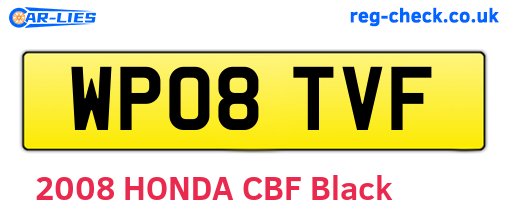WP08TVF are the vehicle registration plates.