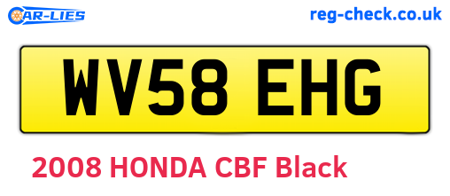 WV58EHG are the vehicle registration plates.