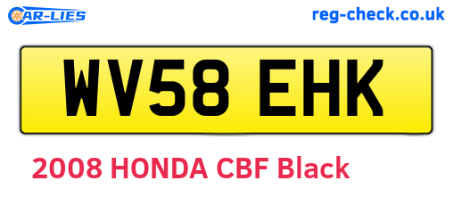 WV58EHK are the vehicle registration plates.