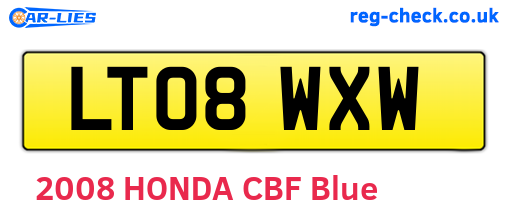 LT08WXW are the vehicle registration plates.