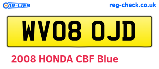 WV08OJD are the vehicle registration plates.
