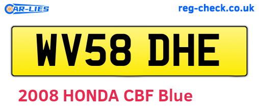 WV58DHE are the vehicle registration plates.