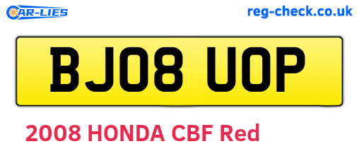 BJ08UOP are the vehicle registration plates.