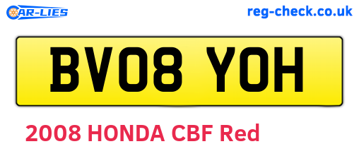 BV08YOH are the vehicle registration plates.