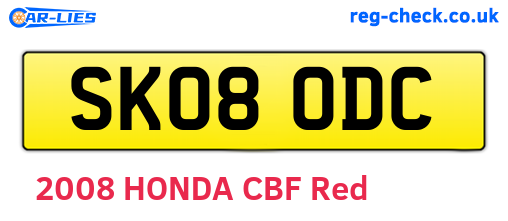 SK08ODC are the vehicle registration plates.