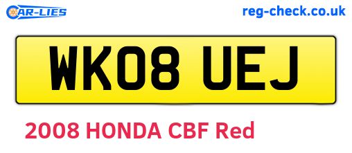 WK08UEJ are the vehicle registration plates.