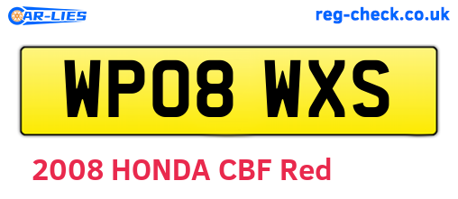 WP08WXS are the vehicle registration plates.
