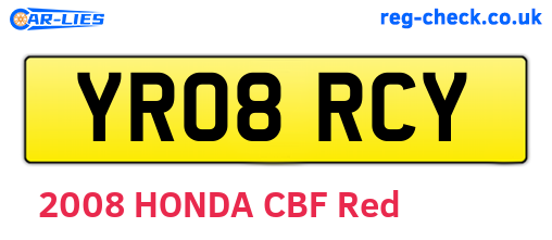 YR08RCY are the vehicle registration plates.