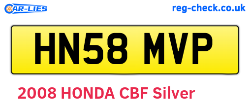 HN58MVP are the vehicle registration plates.