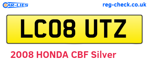 LC08UTZ are the vehicle registration plates.