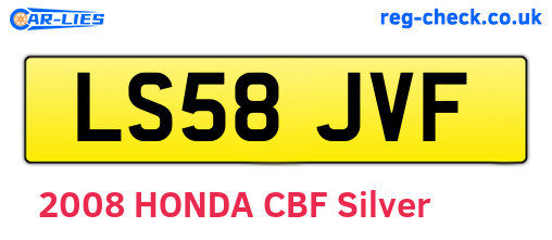 LS58JVF are the vehicle registration plates.