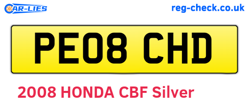 PE08CHD are the vehicle registration plates.