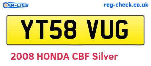 YT58VUG are the vehicle registration plates.