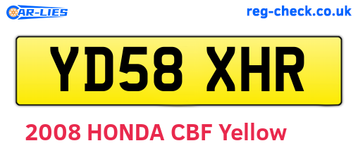 YD58XHR are the vehicle registration plates.