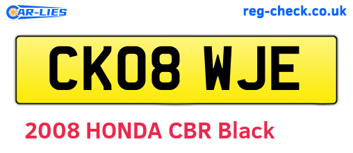 CK08WJE are the vehicle registration plates.