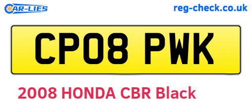 CP08PWK are the vehicle registration plates.