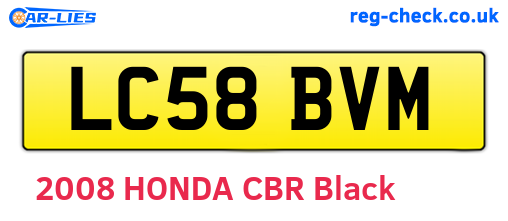 LC58BVM are the vehicle registration plates.