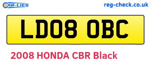 LD08OBC are the vehicle registration plates.