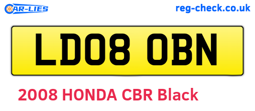 LD08OBN are the vehicle registration plates.