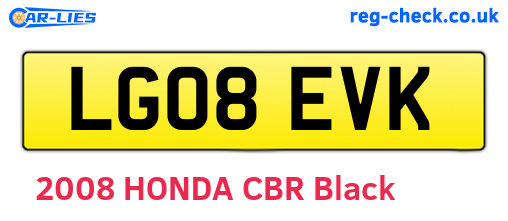 LG08EVK are the vehicle registration plates.