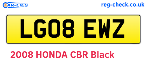 LG08EWZ are the vehicle registration plates.
